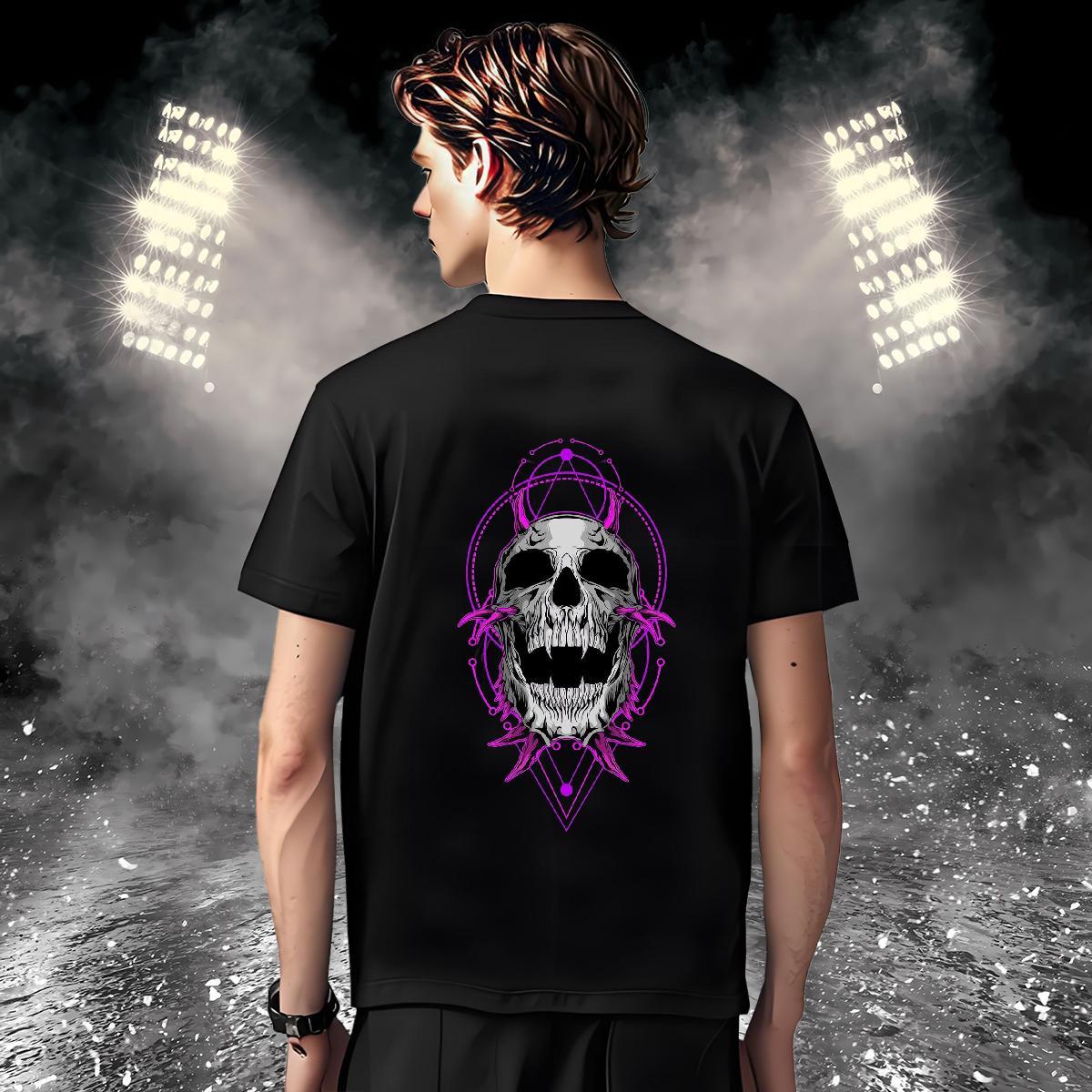 TOP Quality Mens T Shirts 230g Cotton skull Daily Outfit Oversized 4XL Breathable Soft Tshirt for Man Woman New Top Tees