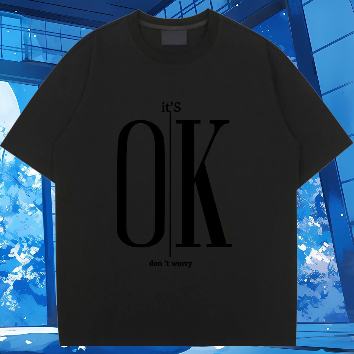 High quality Unisex Tshirts 230g Cotton letter Casual T-Shirts O Neck Short Sleeves DIY Anime Top Tees