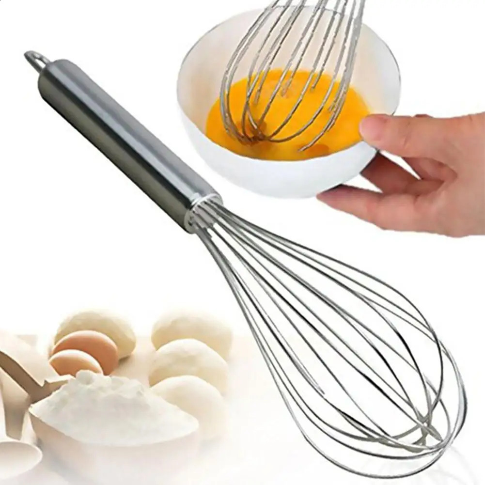 8/10/12 inches Stainless Steel Balloon Wire Whisk Manual Egg Beater Mixer Kitchen Baking Utensil Milk Cream Butter Whisk Mixer 240824
