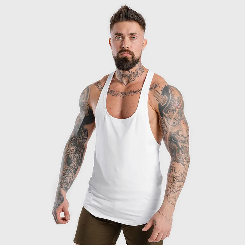 mens gym clothing vest casual vest summer fitness exercise underwear elastic quick drying sleeveless 240824 - view 5