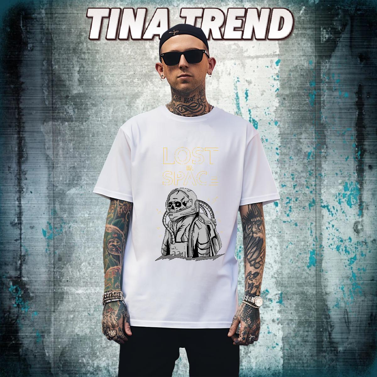 Brand T-Shirts for Men 230g Cotton skull Home Outdoor Oversized Short Sleeve Soft Men Tshirts Classic Clothings