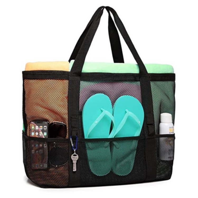 Women Bag Large Capacity Portable Handbag Beach Bag Mesh Bath Bag Travel Beach Bag Free shipping