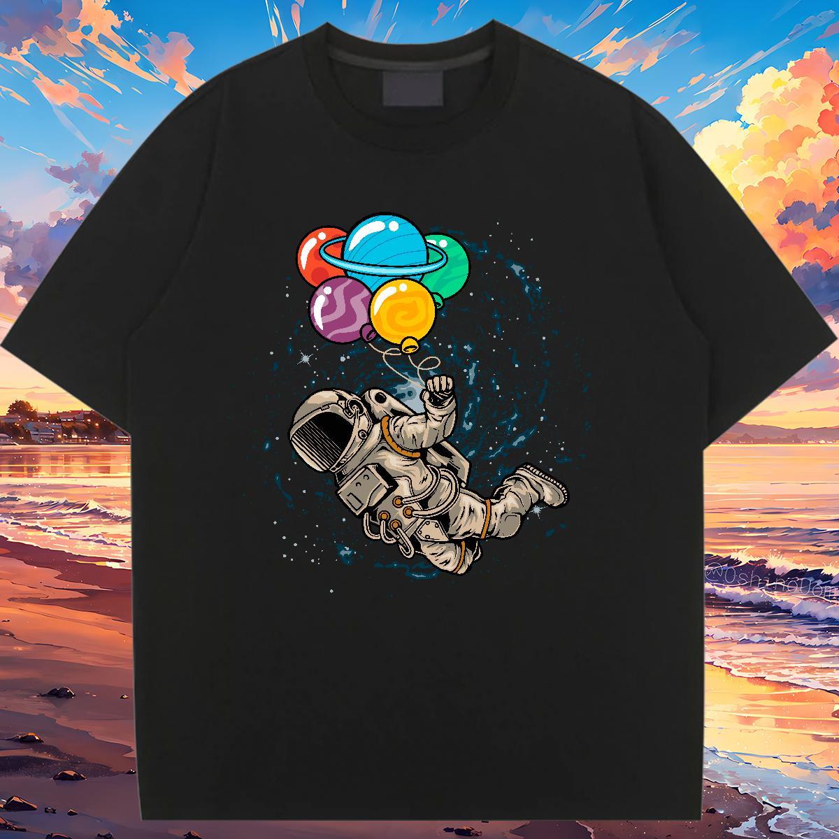 Loose fit Woman Tshirt 230g Pure Cotton universe Hip Hop Street Women T Shirts Breathable Anime Print Clothes Shirt