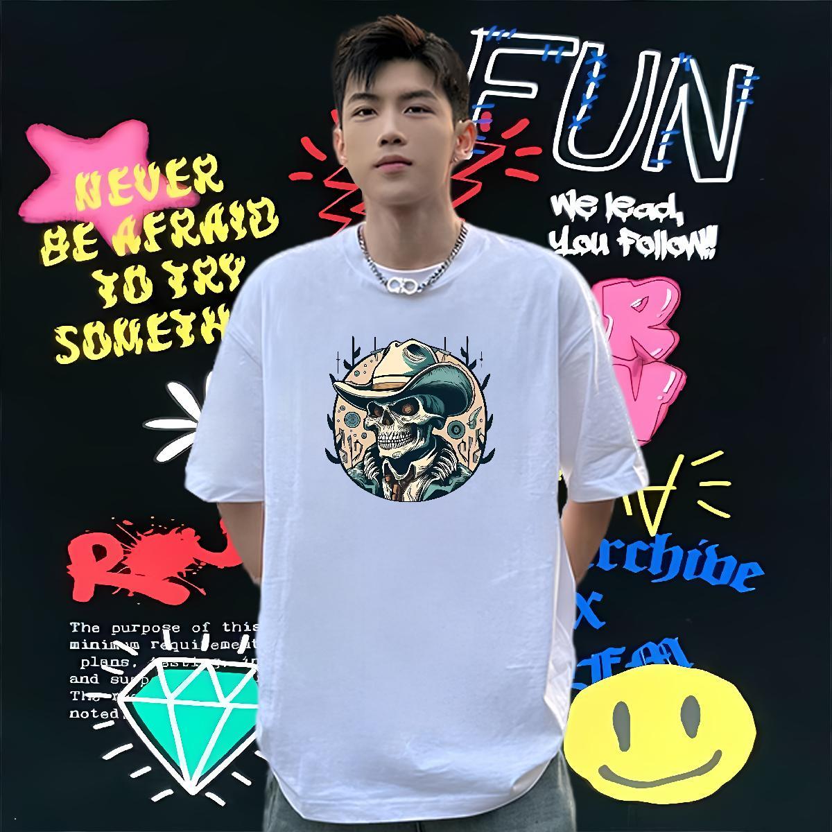 TOP Quality Mens T Shirts 100% Cotton 230g angry Sports Casual Graphic Breathable Crew Neck Men Clothes T-Shirt 2024 Summer Tops Tees