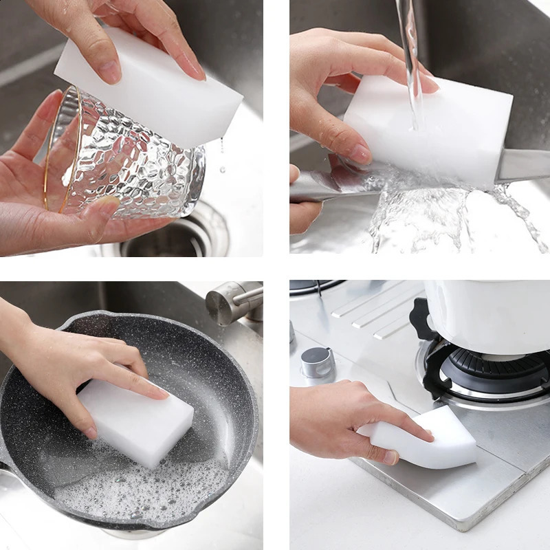 1100 pieces of magic sponge eraser white melamine for dishwashing kitchen bathroom office cleaning 100 60 20mm 240824