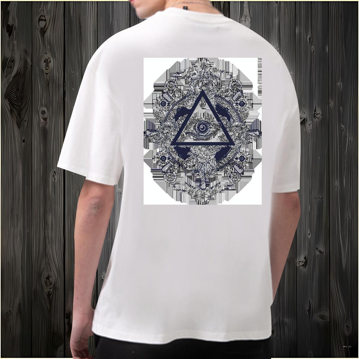 High Quality T-Shirts 100% Cotton 230g eye of the devil Street Wear DIY Printed Breathable Soft Men Tshirts 2024 Top Tees