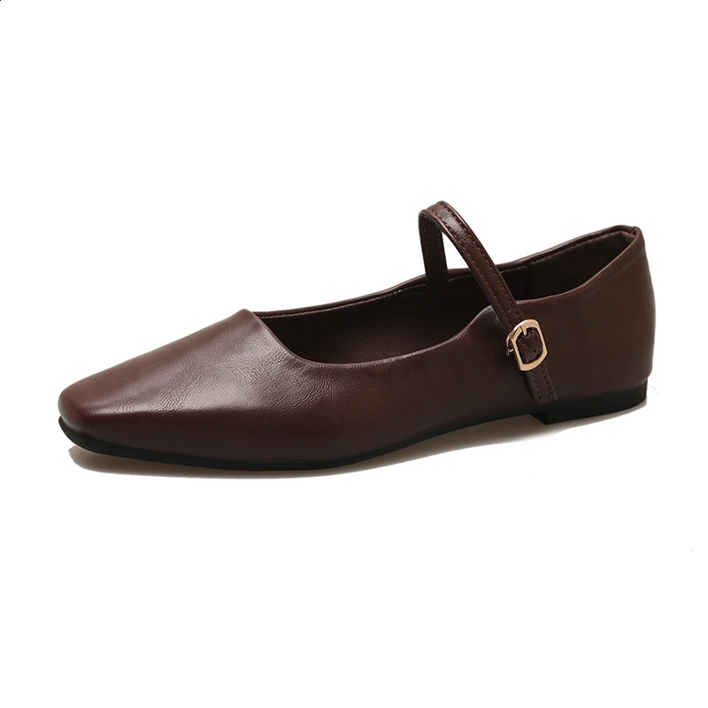 Mary Jane single shoe thick heel shoes elegant classic retro square toe comfortable soft shallow cut low heel womens shoes 240914