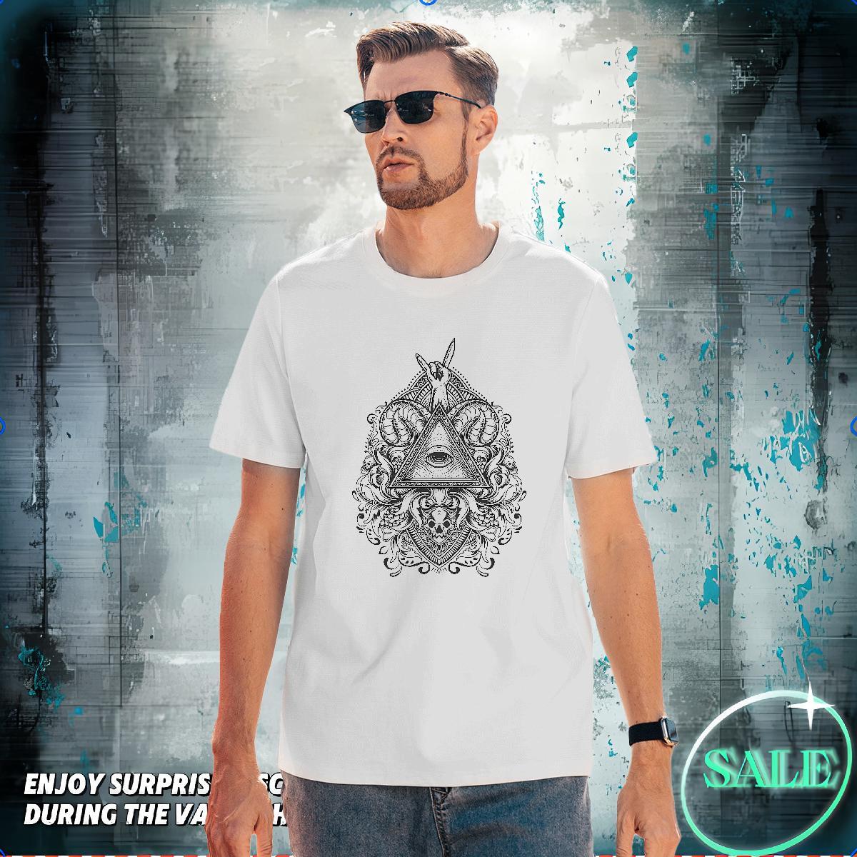 Designer Man T Shirts 230g 100% Cotton eye of the devil Street Customized Breathable Short Sleeve Tshirts 2024 New Tops