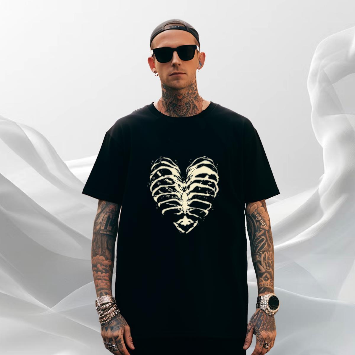 Cool Design Mens T Shirts 230g Pure Cotton skull Beach Oversized 3XL 4XL Short Sleeve Soft Men Tops Tees Fashion Clothes