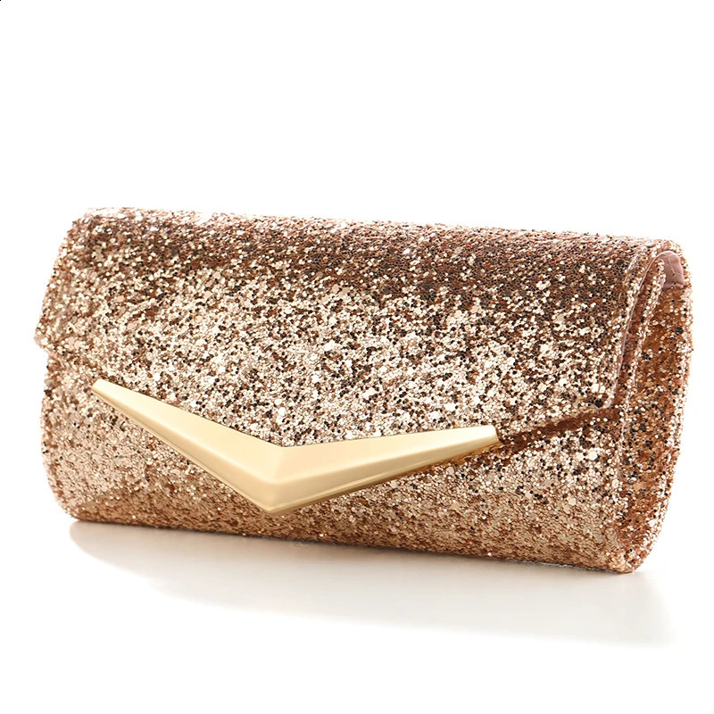 Stylish Evening Party Bag Sequin Clutch Elegant Chain Wedding Crossbody For Women Envelope Handbag 240824Z