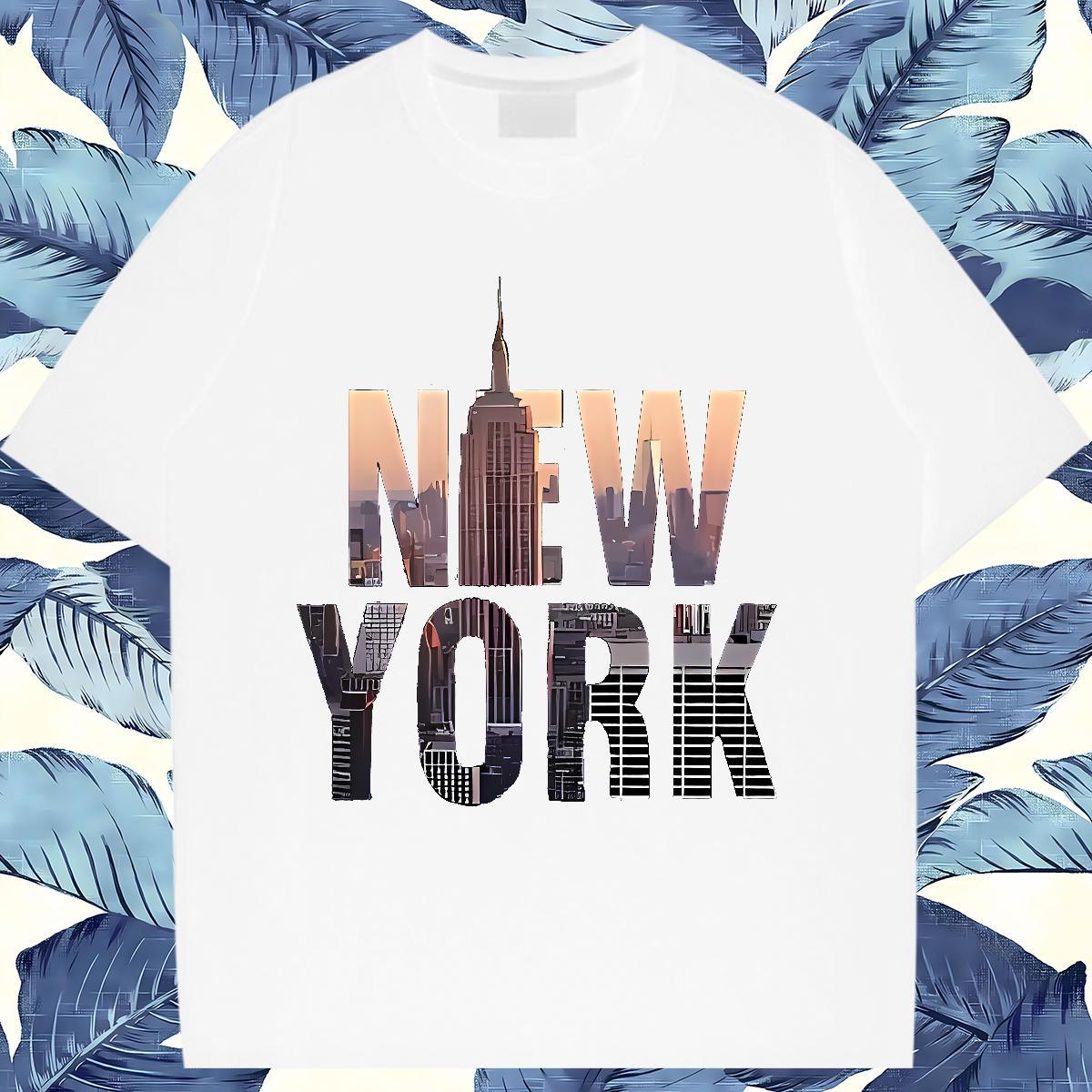 5A Lady T shirt 230g Cotton New York High Street Hip Hop Women T Shirts Crew Neck Breathable Anime Oversized Tops Shirt