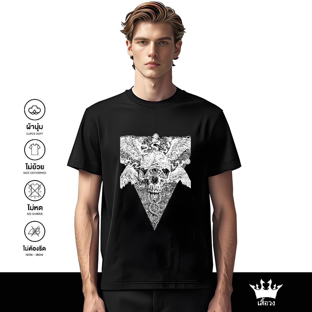 Loose T Shirt For Man 230g 100% Cotton eye of the devil Casual Daily Wear Cartoon Printing L-4XL Breathable Short Sleeve Couples T Shirts Fashion Desi
