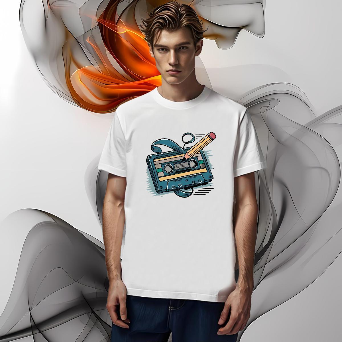 Casual New Men Tops Tees radio Street 230g Pure Cotton Tee Shirt Breathable Crew Neck Popular Man T Shirts Custom Print Oversized