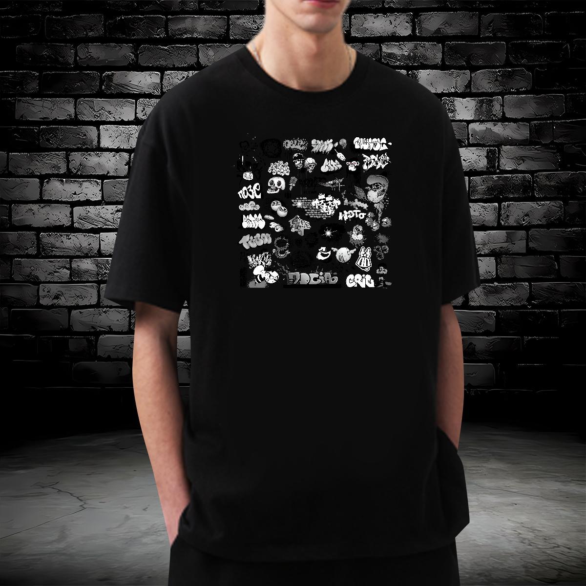 Cool Design Man T Shirts 230g 100% Cotton skull Hip Hop Street Skull Round Neck Short Sleeve Men Tshirts Wholesale Tops Shirt