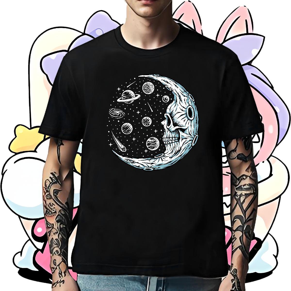 Wholesale T Shirts Men 230g 100% Cotton ET Anime Printing Street Oversized Breathable Short Sleeve Tshirt for Man Woman Fashion New Tee Shirt