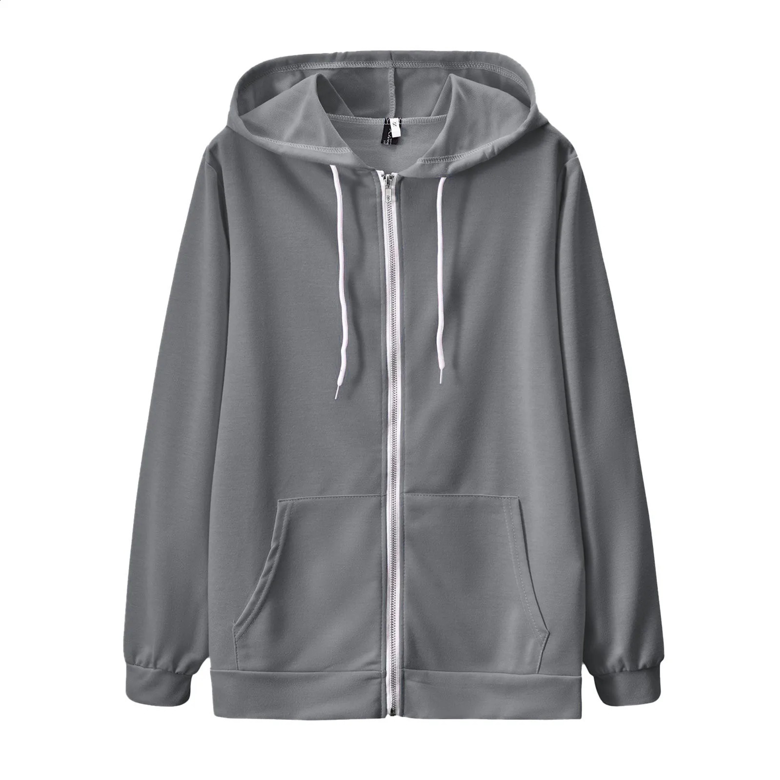 Womens Hoodie Fashion Casual Full Zip Hoodie Long Sleeve Hooded Sweatshirt Pocket Jacket 240824