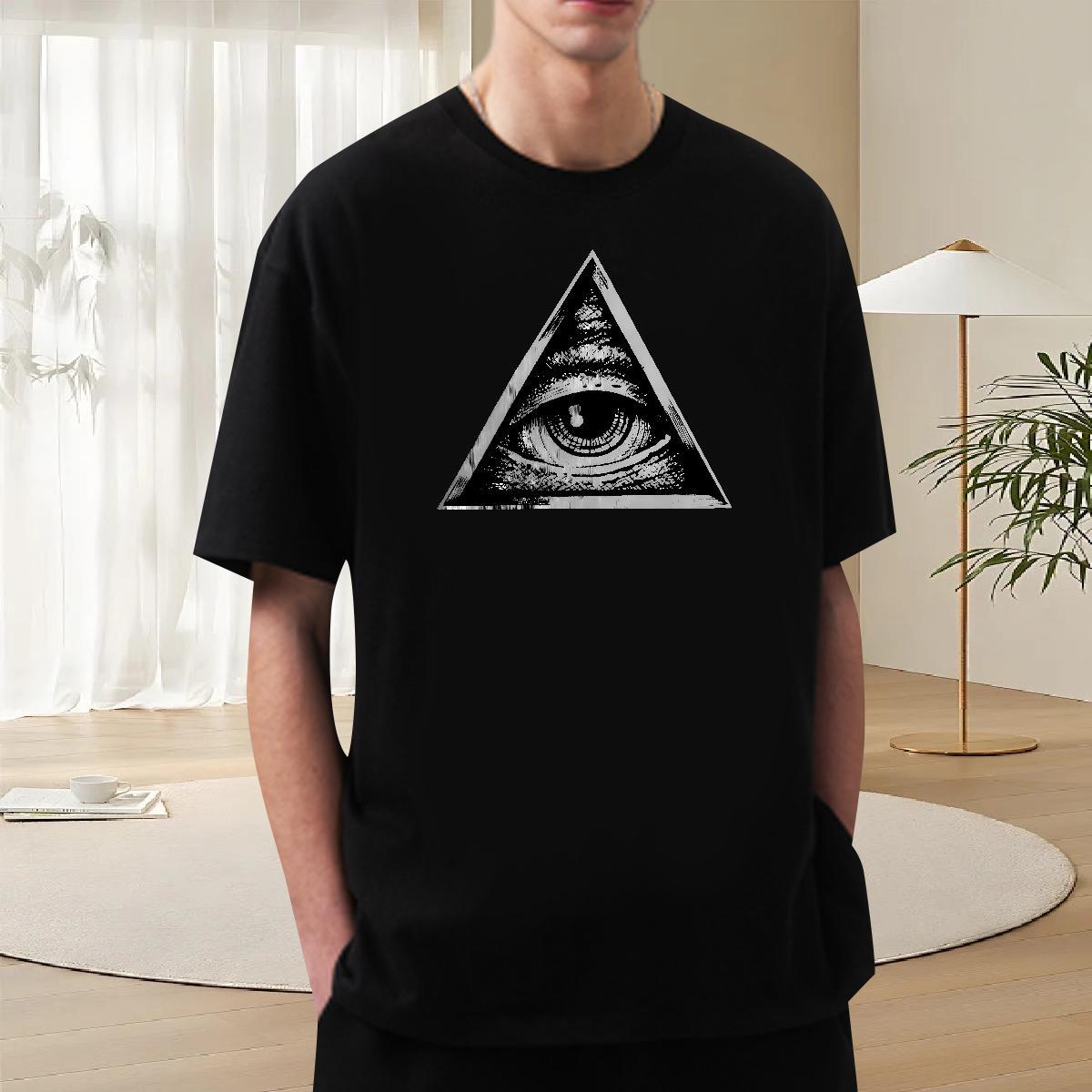 Loose Fit Man T Shirts 230g Cotton eye of the devil Daily Outfit Custom Big Size Crew Neck Breathable Couples T Shirts Brand Tops Shirt