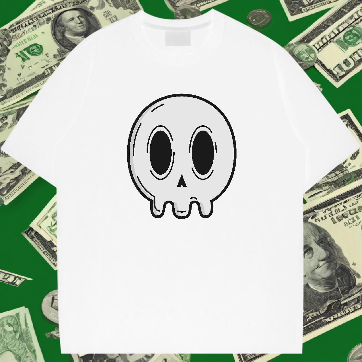 Brand Mens T Shirts 230g Pure Cotton skull Sport Skull Breathable Short Sleeve Tshirt for Man Woman Fashion Designer Clothes