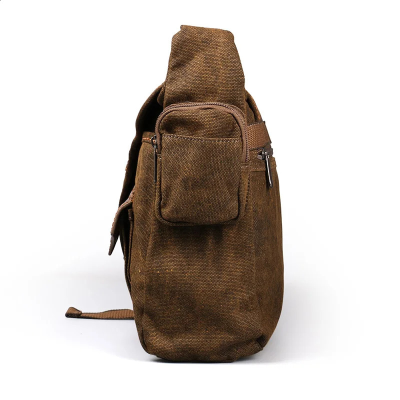 Ruil Men Canvas Multifunction Crossbody Bag Retro Handbags Travel Wear Resistance Shoulder Messenger Bags Leisure Package bolsa 240824