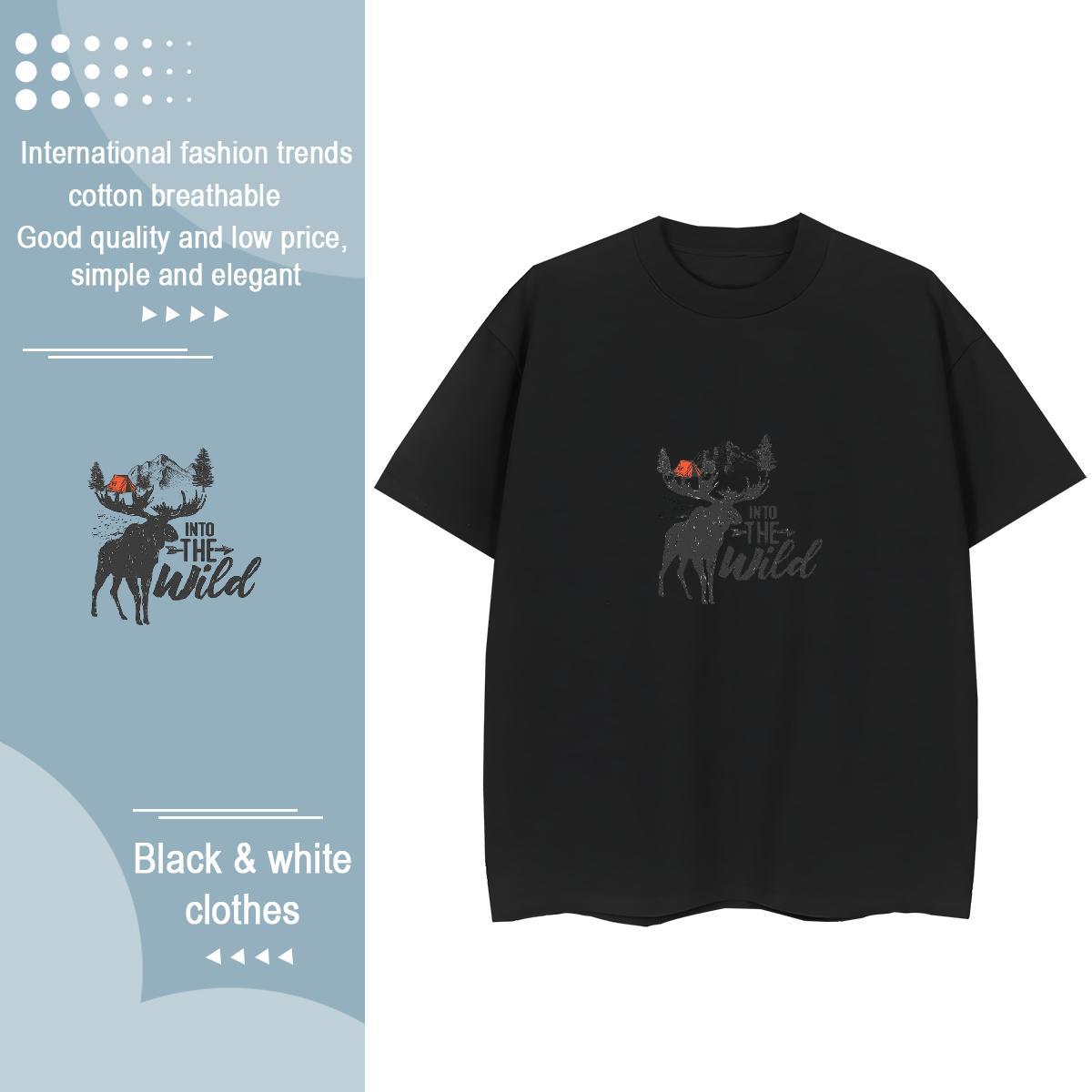 Free Shipping Men T Shirts 230g 100% Cotton mountains Anime Printing Street Oversized 4XL O-Neck Short Sleeve Men Clothes T-Shirt 2024 New Tshirts