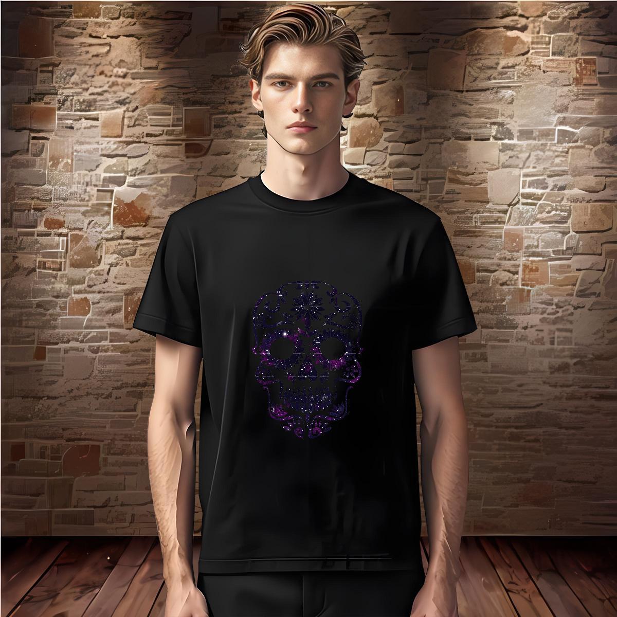Wholesale Mens T Shirts 230g Cotton skull Daily Wear Oversized 3XL 4XL Crew Neck Breathable Men Tees Designer Fashion Tshirts