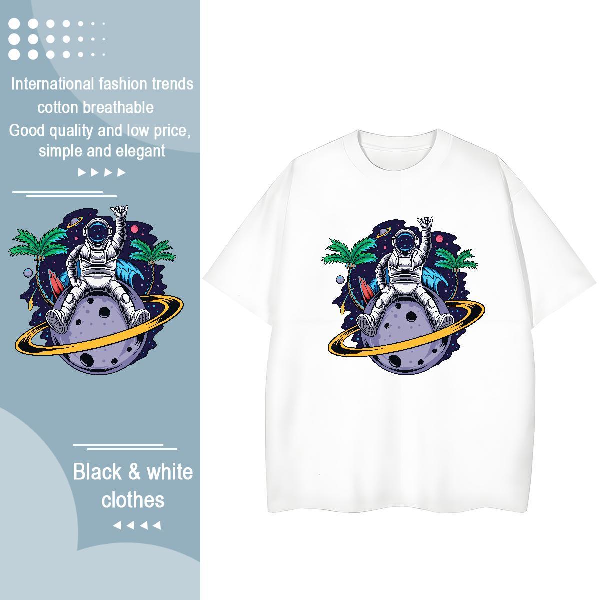 High quality Women Tees 230g Pure Cotton universe Casual Daily Wear T-Shirts Breathable Soft Oversized L-4XL Clothings