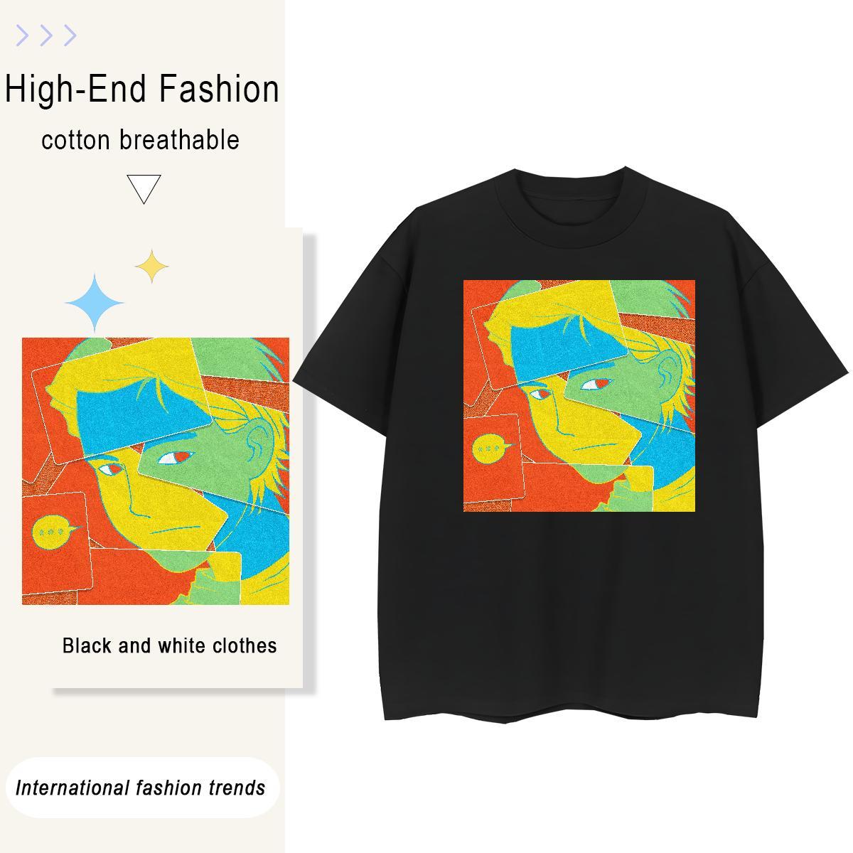 Cool T Shirt For Man 100% Cotton 230g portrait Street wear Hip Hop Customized Breathable Tshirt for Man Woman Factory Direct Clothings
