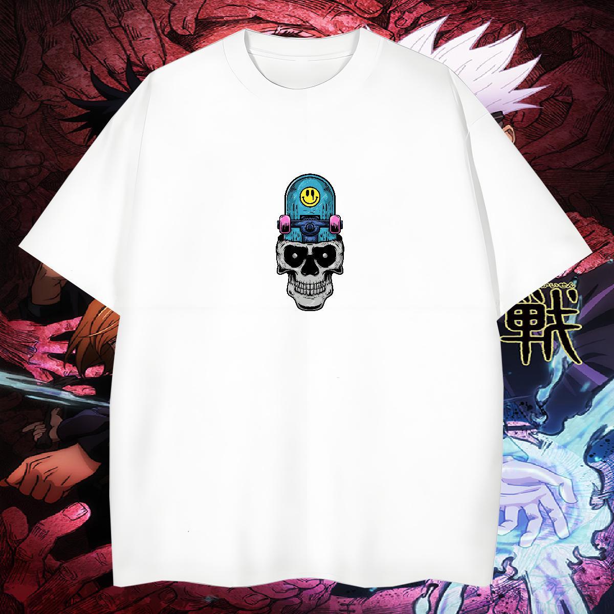 Loose Fit T-Shirts 100% Cotton 230g skull Casual Daily Wear Oversized 4XL O-Neck Short Sleeve Tshirts 2024 DIY Tops Shirt