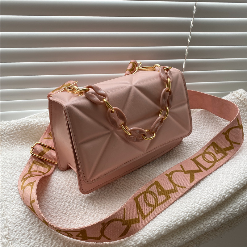 Free Shipping handbag Fashion new retro personality wide strap shoulder bag Thick chain small bag