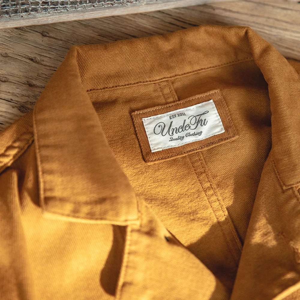 Maden Workwear French Vintage Jacket Ginger Yellow Amekaji Casual Hunting Jackets Mens Autumn MultiPocket Coat Outwear 240824