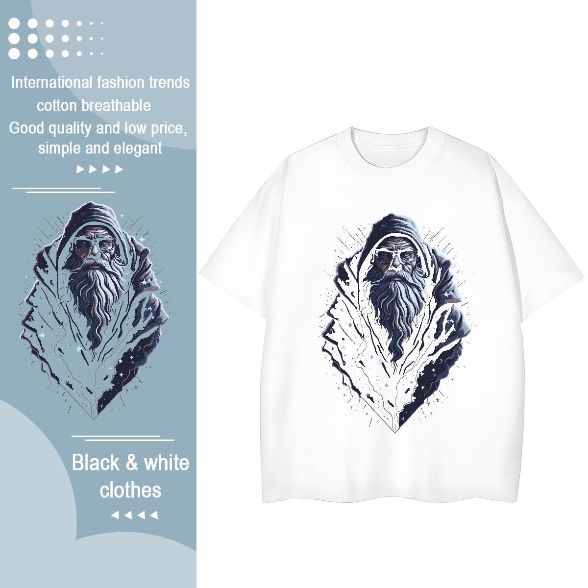 High Quality Man T Shirts 100% Cotton 230g portrait Hip Hop Street DIY Printed Pure Cotton Men Tshirts Free Shipping Top Tees