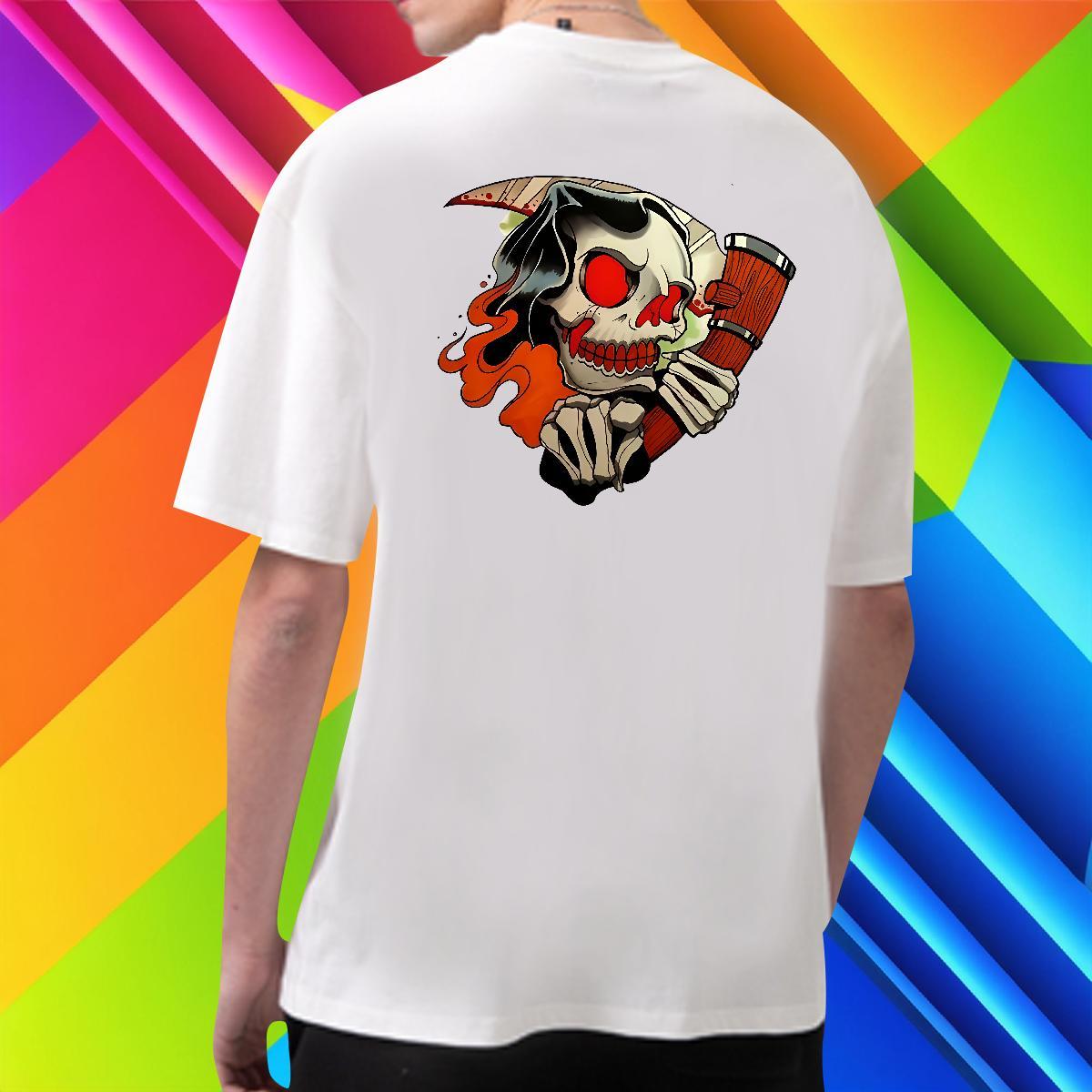 Comfortable T-Shirts for Men 230g 100% Cotton skull Street Cartoon Printing L-4XL Crew Neck Tshirts 2024 Wear