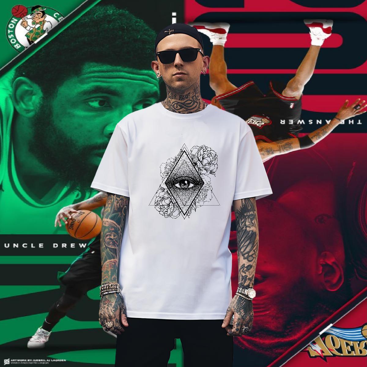 Loose Fit T shirt 230g Pure Cotton eye of the devil Hip Hop Cartoon Print Breathable Short Sleeve Tshirt for Man Woman Designer Fashion Top Tees