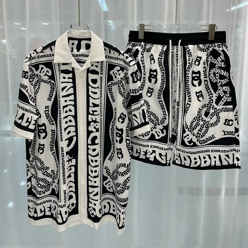 European and American Trends for Spring 2024 Cross border Foreign Trade Fashion Youth Leisure Beach Shirt Set 240824