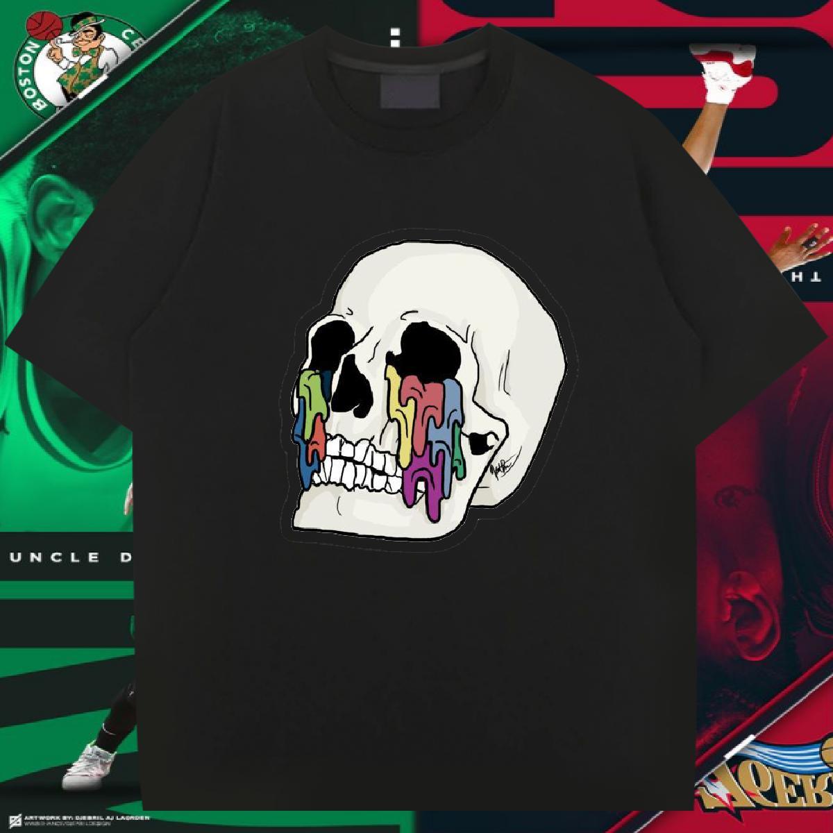 Unisex Man T Shirts 230g 100% Cotton skull Street Wear Oversized 3XL 4XL Breathable Crew Neck Men Clothes T-Shirt New Designer Tops