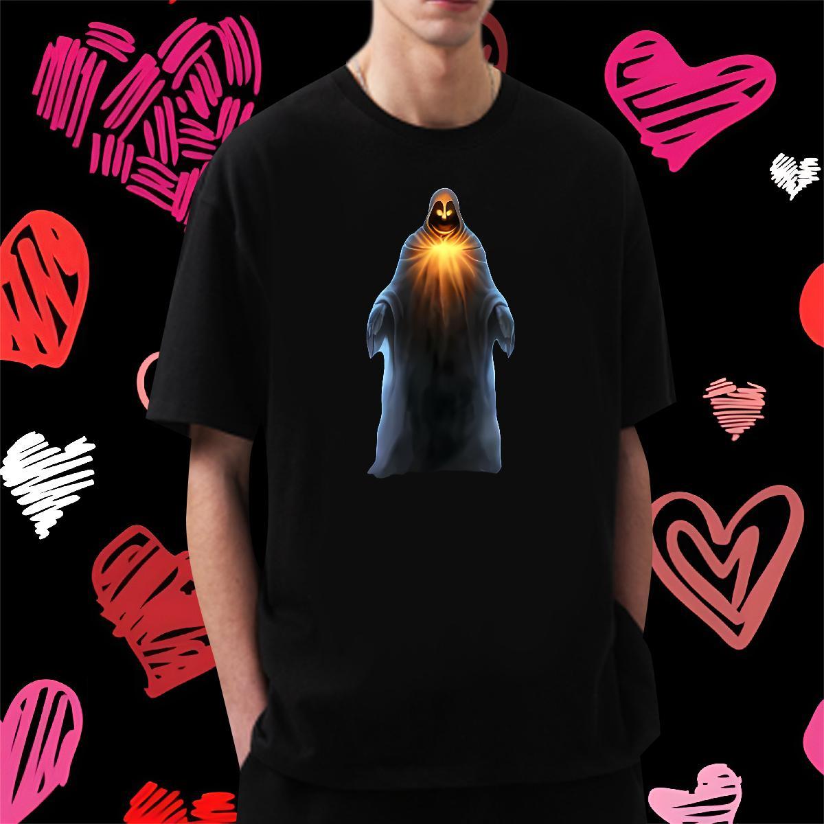 Loose Fit T shirt 100% Cotton 230g skull Beach Cartoon Printing L-4XL Breathable Tshirt for Man Woman DIY Customized Tops