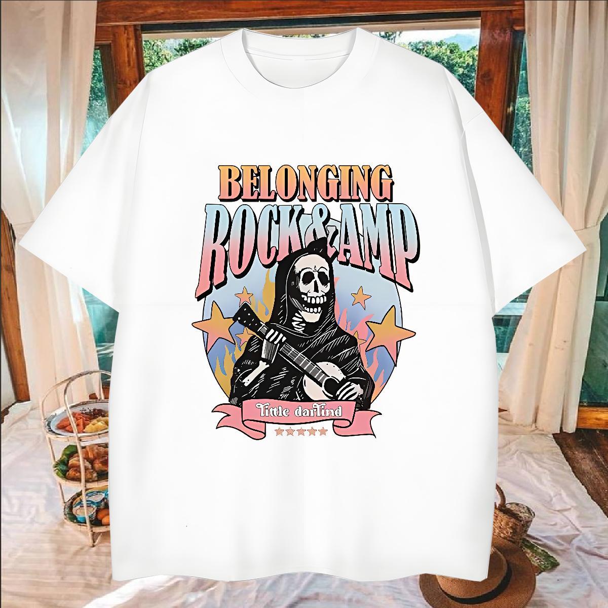 Wholesale T Shirts Men 100% Cotton 230g skull Sports Casual Graphic Breathable Short Sleeve Tshirts Designer Fashion Polos