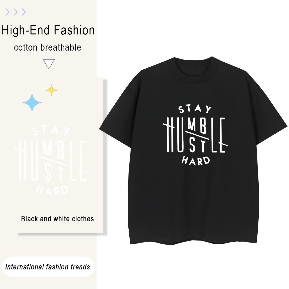 5A Women Tshirts 230g Cotton letter Street Wear T shirt Round Neck Short Sleeve Custom Print Oversized Tee Shirt