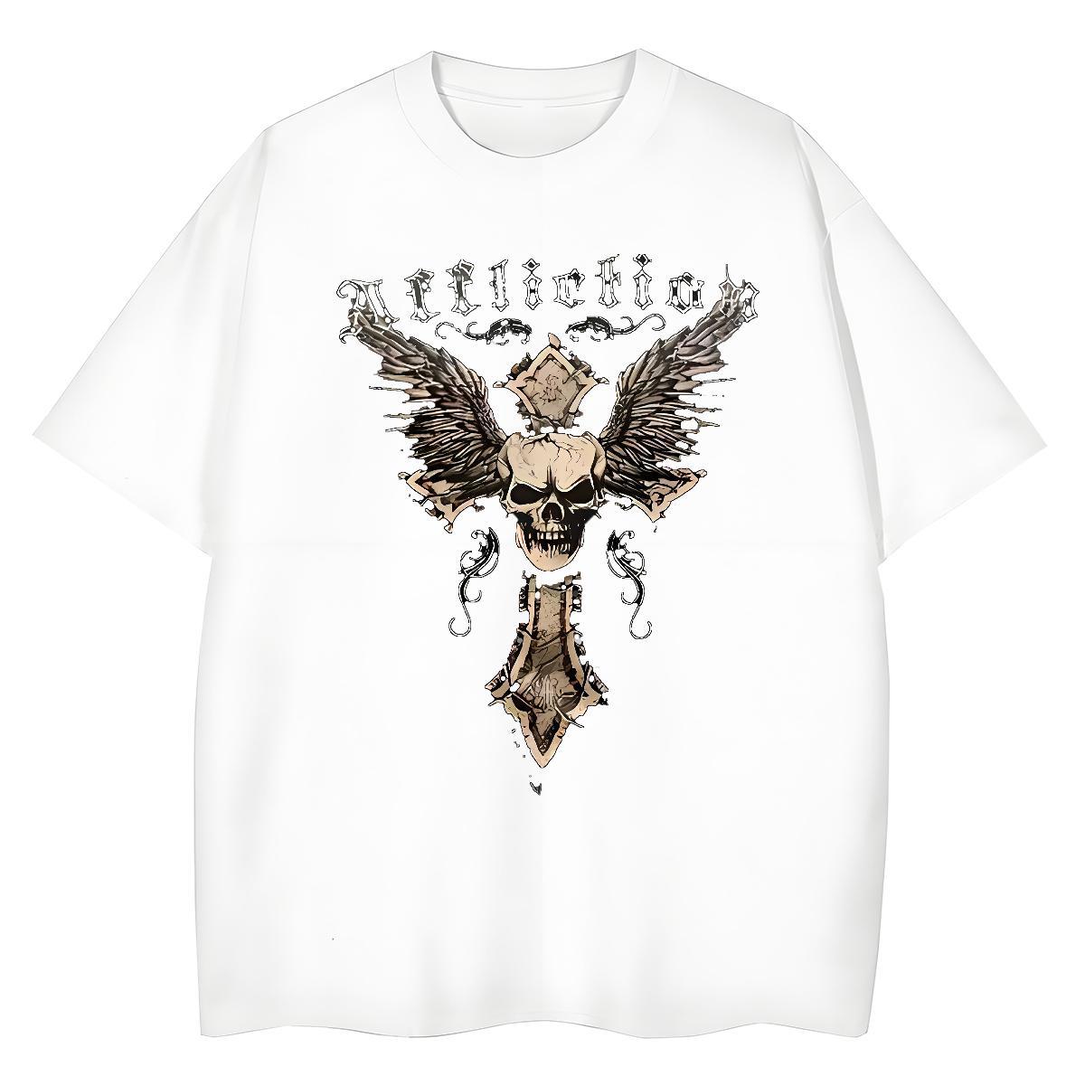 Soft Man T Shirts 230g Cotton skull Casual Anime Print Breathable Tshirts Brand Wear