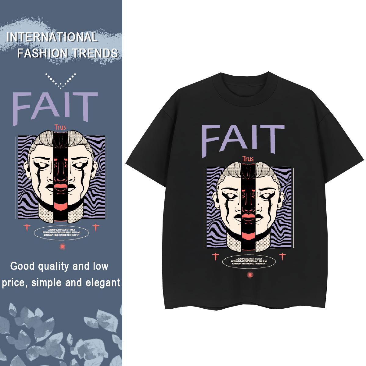 Brand T Shirt For Man 230g Pure Cotton man Daily Wear Black White Breathable Crew Neck Men Clothes T-Shirt DIY Tshirts