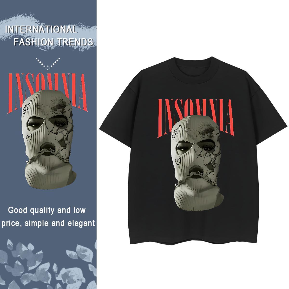 Comfortable Women Tshirts 230g 100% Cotton Masked man Casual Daily Wear T Shirts Women Breathable Customized Print Top Shirts