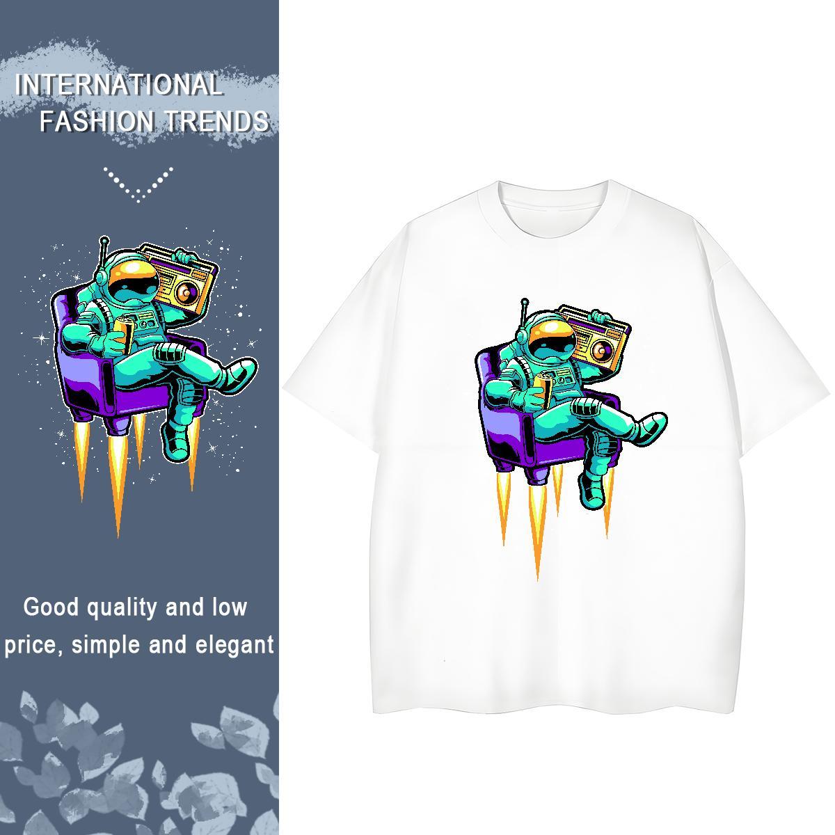 Nice Women Tees 230g Pure Cotton planet Street Wear Women T Shirts Crew Neck Breathable Custom Printed Clothings