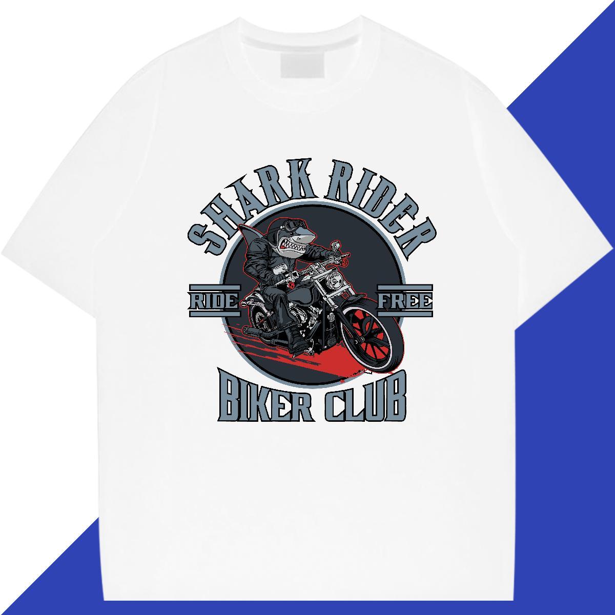 Free Shipping T-Shirts for Men 230g 100% Cotton motorbike Daily Wear Custom Cartoon Breathable Crew Neck Men Tshirts Customized Tops Tees