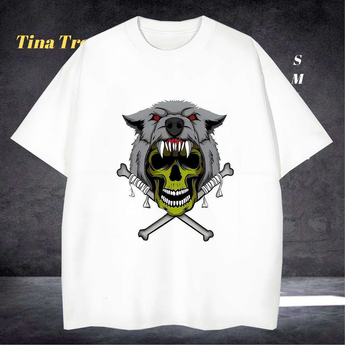 TOP Quality T Shirts Men 230g Pure Cotton skull Daily Outfit Customized O Neck Short Sleeves Mens Tshirts 2024 Designer Tee Shirt