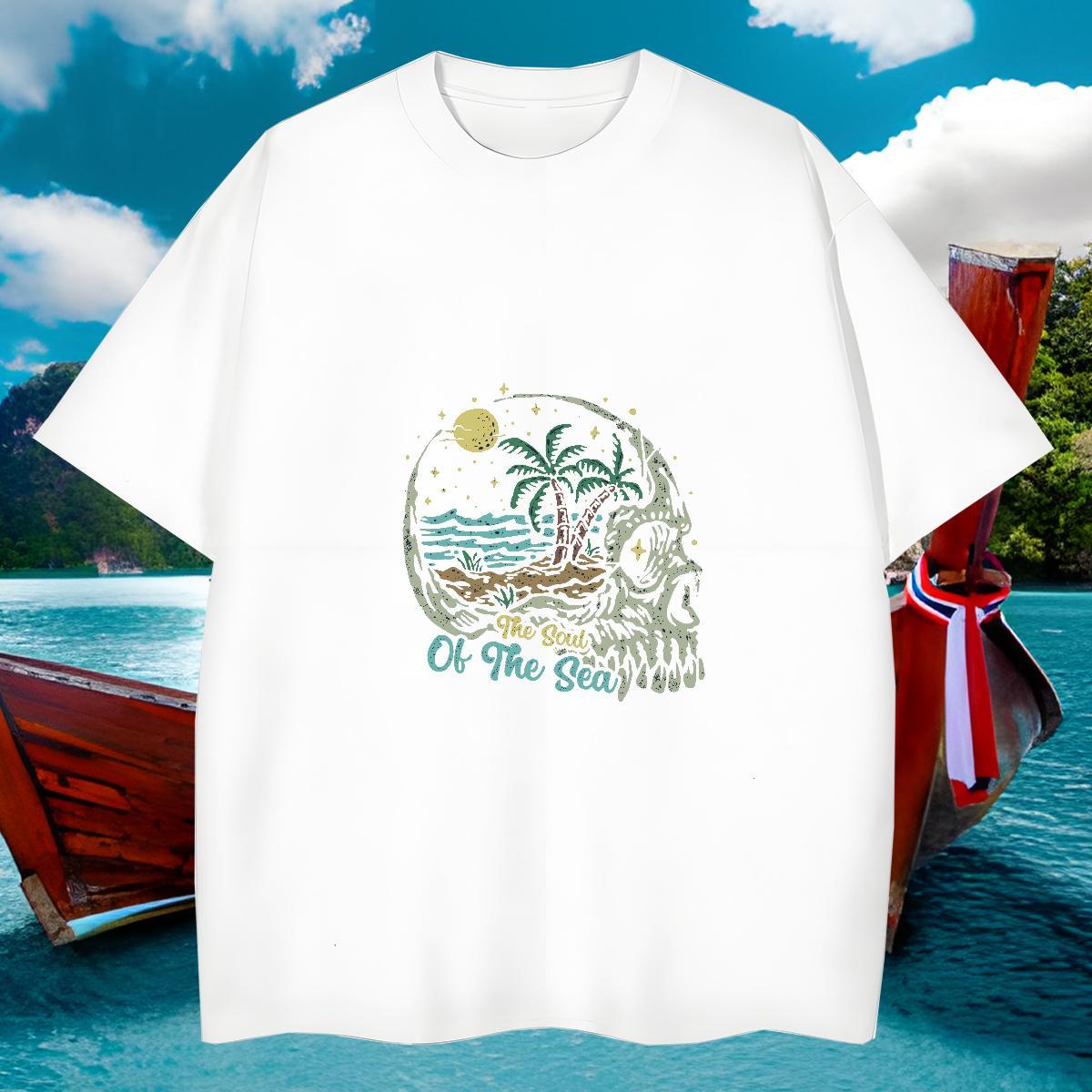Cool Design T Shirts Men 230g Cotton skull Outdoor Customized O Neck Short Sleeves Men Tees New Tops