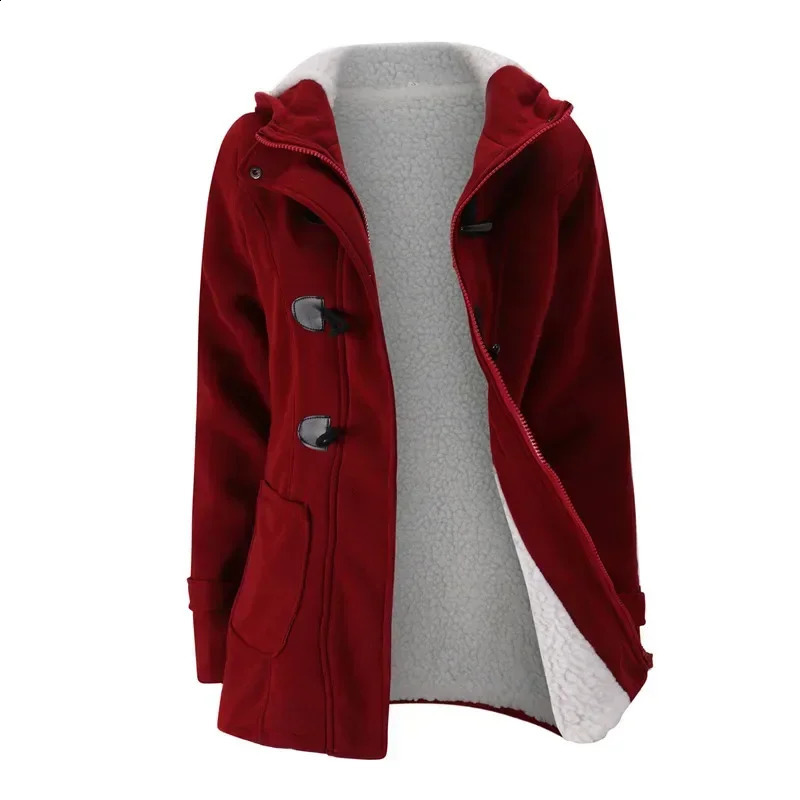Fashion Autumn Winter Hoodies Women Thick Coat Sweatshirt Women Clothes Casual Hooded Zipper Button Hoodie Streetwear Outerwear 240824
