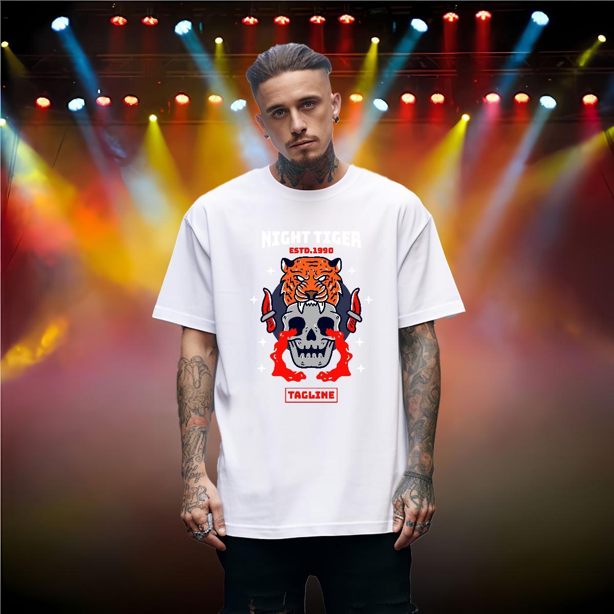 Free Shipping T Shirt For Man 230g Pure Cotton skull Sports Casual Custom Big Size Short Sleeve O-Neck Couples T Shirts 2024 Summer Tees