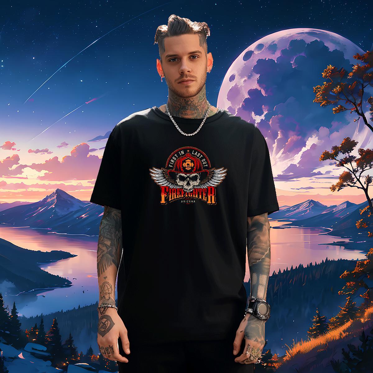 Classic T-Shirts 100% Cotton 230g skull Sports Casual Custom Big Size Crew Neck Breathable Men Tshirts 2024 Summer Tops Shirt
