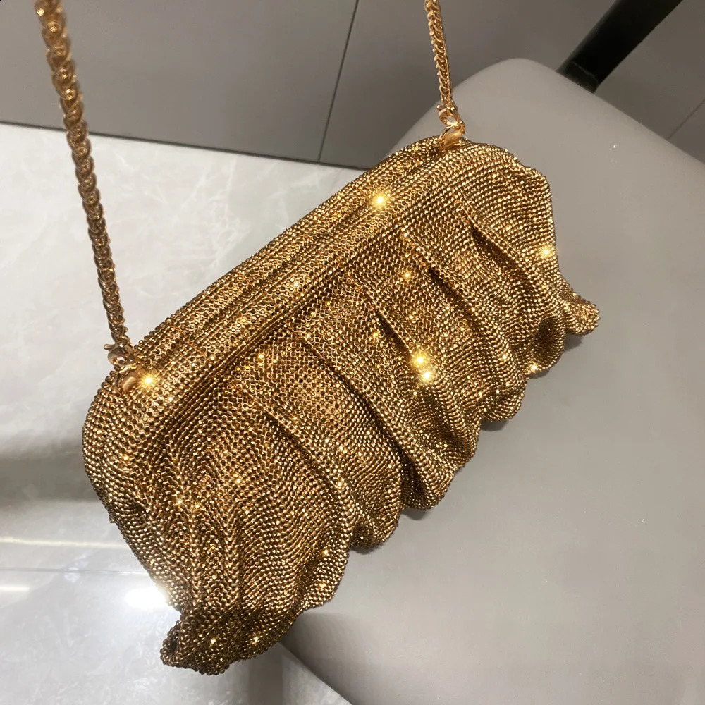 Shiny handle s Handmade Evening Clutch Bags Folds Purses And Handbags Wedding Party High Quality 240824Z