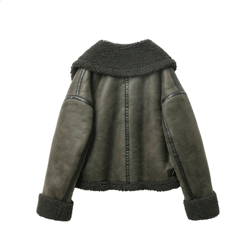 RARF Womens Thick Warm Fur Integrated Fleece Double sided Jacket Bicycle Top 240824